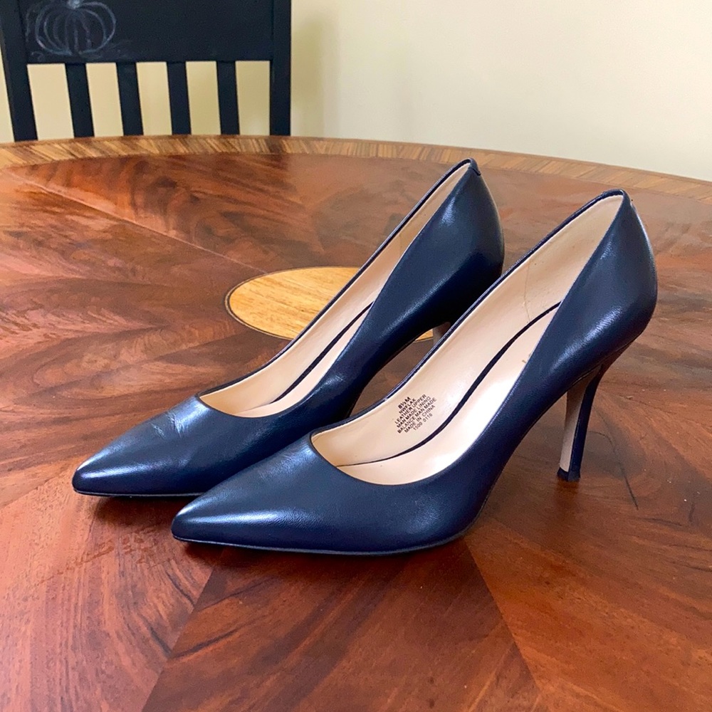 Nine West Navy Blue Leather Heels